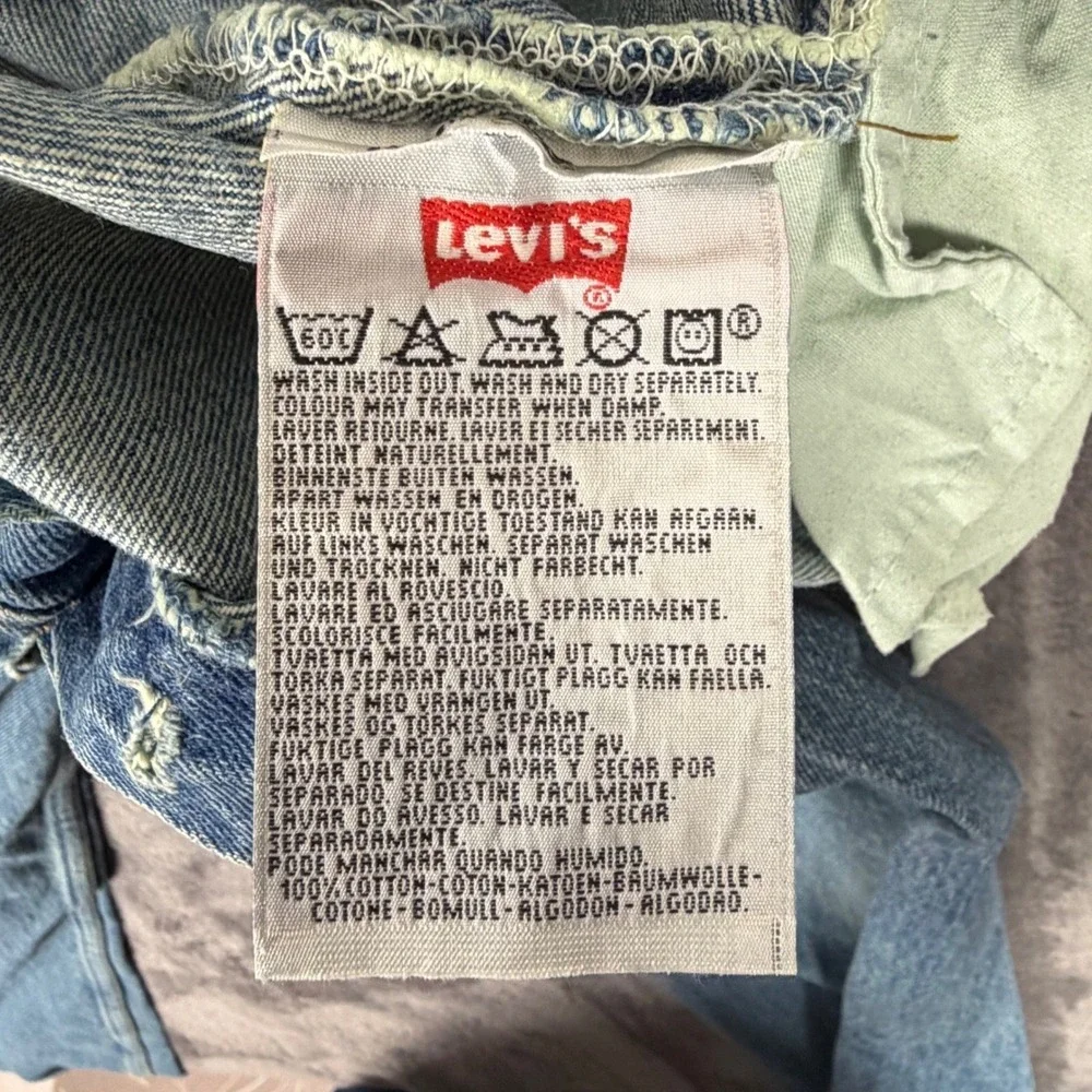 Vintage Levis Jeans Men 36x36 Blue 501 Straight Leg Distressed Denim Made in USA